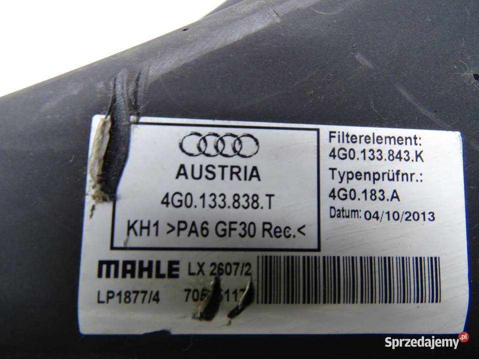 OBUDOWA FILTRA POWIETRZA 4G0133838T 20 TDI AUDI małopolskie