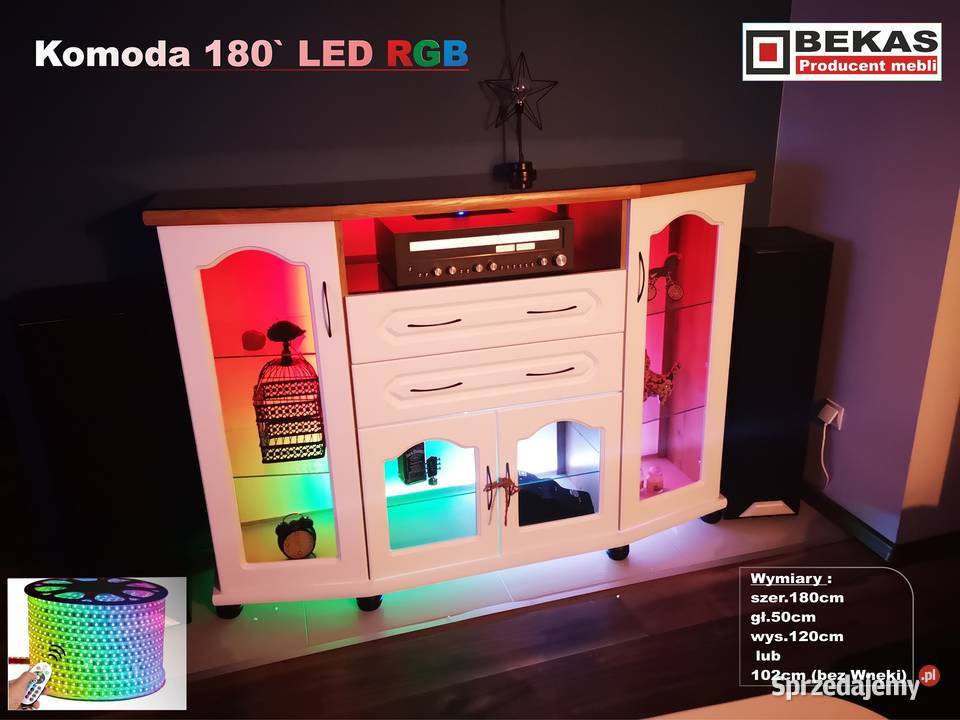 Stylowa Komoda Rtv RGB Biała Prowansalska Blat 180cm sprzedam