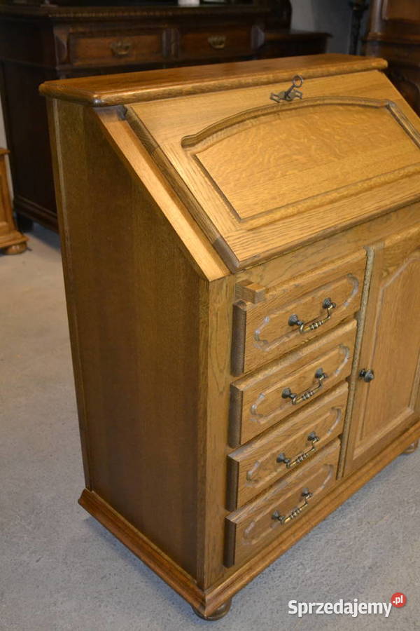 komoda sekretarzyk stylowy dąb Antyki, Sztuka, Kolekcje Będzin sprzedam