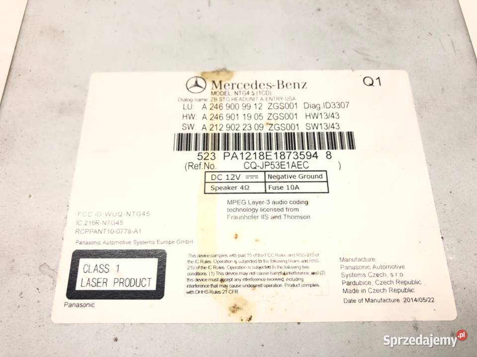 RADIO MERCEDES CLA coupe A2469009912 1319