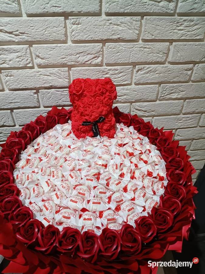 Duży bukiet z misiem Prezent na Walentynki wielkopolskie Konin