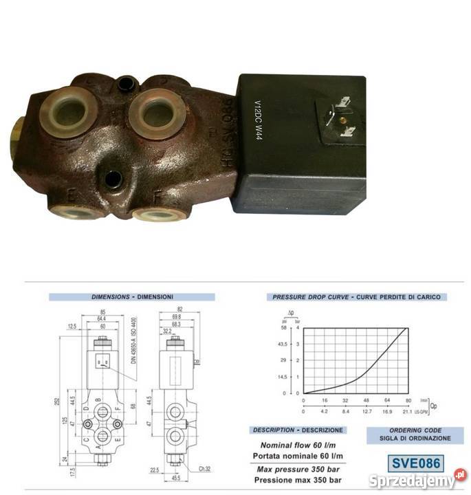 Zawór rozdzielczy Hydrocontrol HC SVE086 12V sprzedam