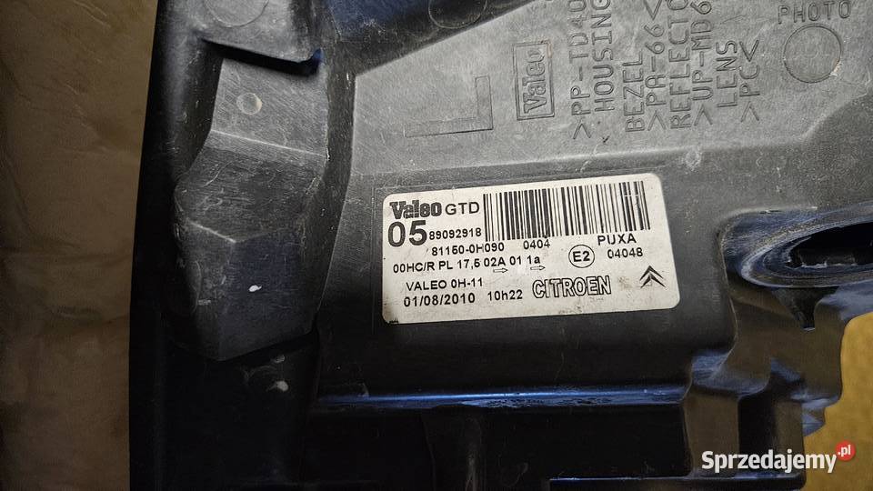 Lampa przód reflektor prawy i lewy Citroen C1 osobowe lubuskie Gorzów Wielkopolski sprzedam