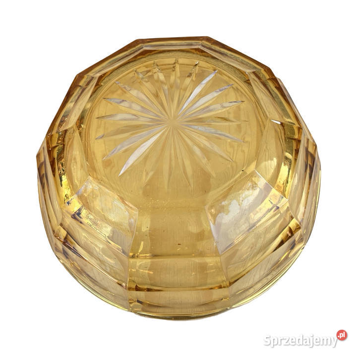 Miodowa misa szklana art deco Stlzle Czechy lata mazowieckie