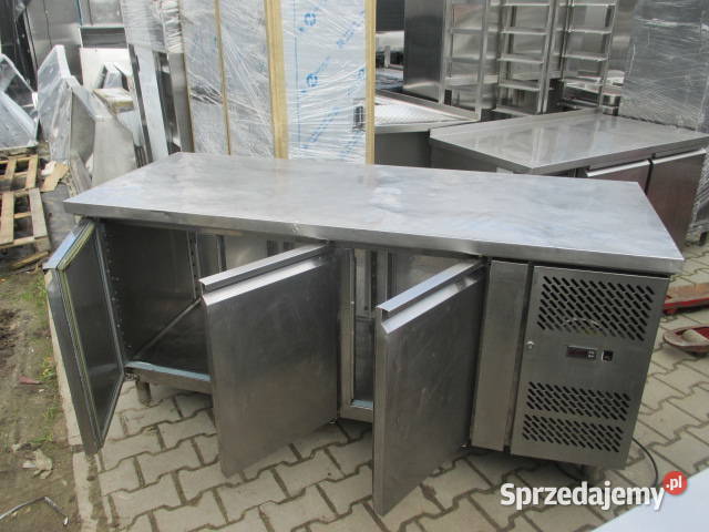 Stół Roboczy Stal Nierdzewna Drzwi Otwierane