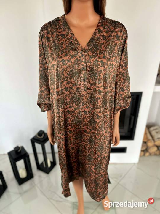 PULZ Jeans sukienka oversize XL 44 satynowa w Spódnice i sukienki Augustówka