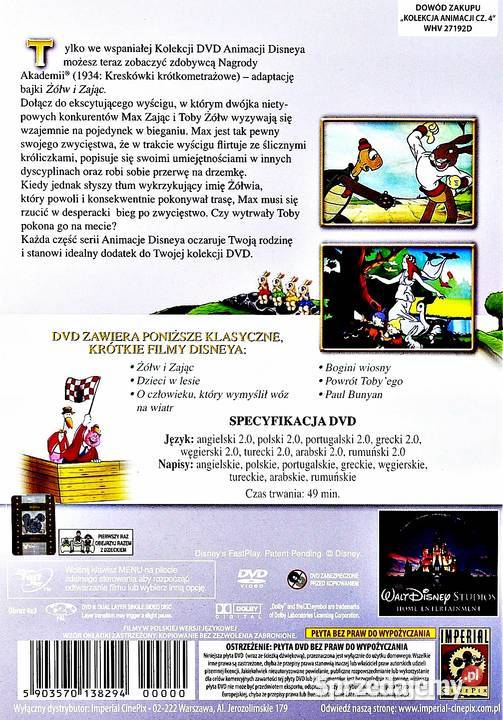 ŻÓŁW I ZAJĄC KLASYCZNE KRÓTKOMETRAŻÓWKI DISNEY Kalisz