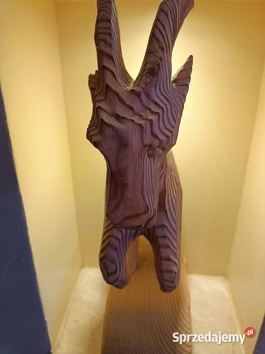 Rzeźba drewno koza kozioł duży masywny lubelskie Zamość sprzedam