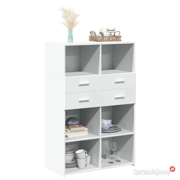 Wysoka szafka biała 80x425x124 materiał Warszawa