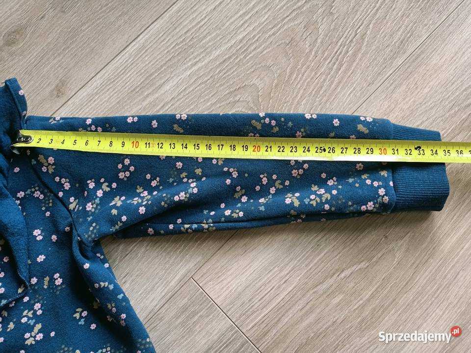 Bluza dziewczęca granatowa w kwiatki z falbanką Cool Club mazowieckie