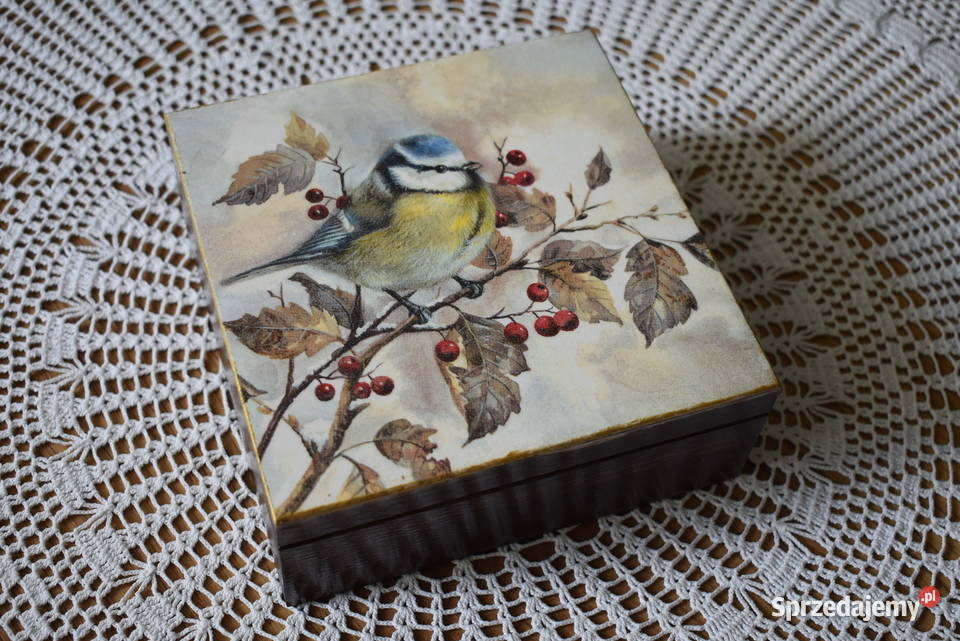 Szkatułka pudełko rękodzieło decoupage