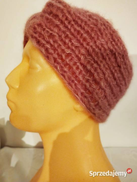 Szeroka opaska na głowę turban pudrowy róż Dla kobiet Nakrycia głowy Olsztyn