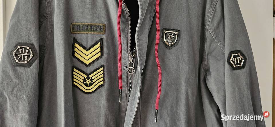 Kurtka Philipp plein XL piękna szara parka