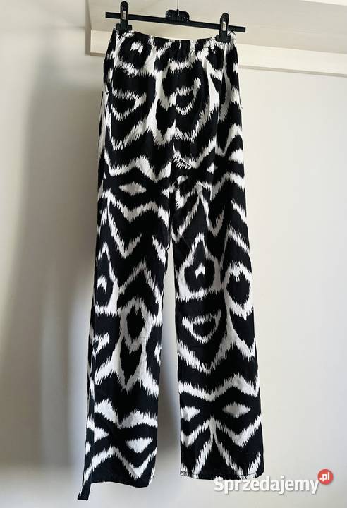 Letnie szerokie damskie spodnie z domieszką lnu Inny materiał Spodnie Gdańsk