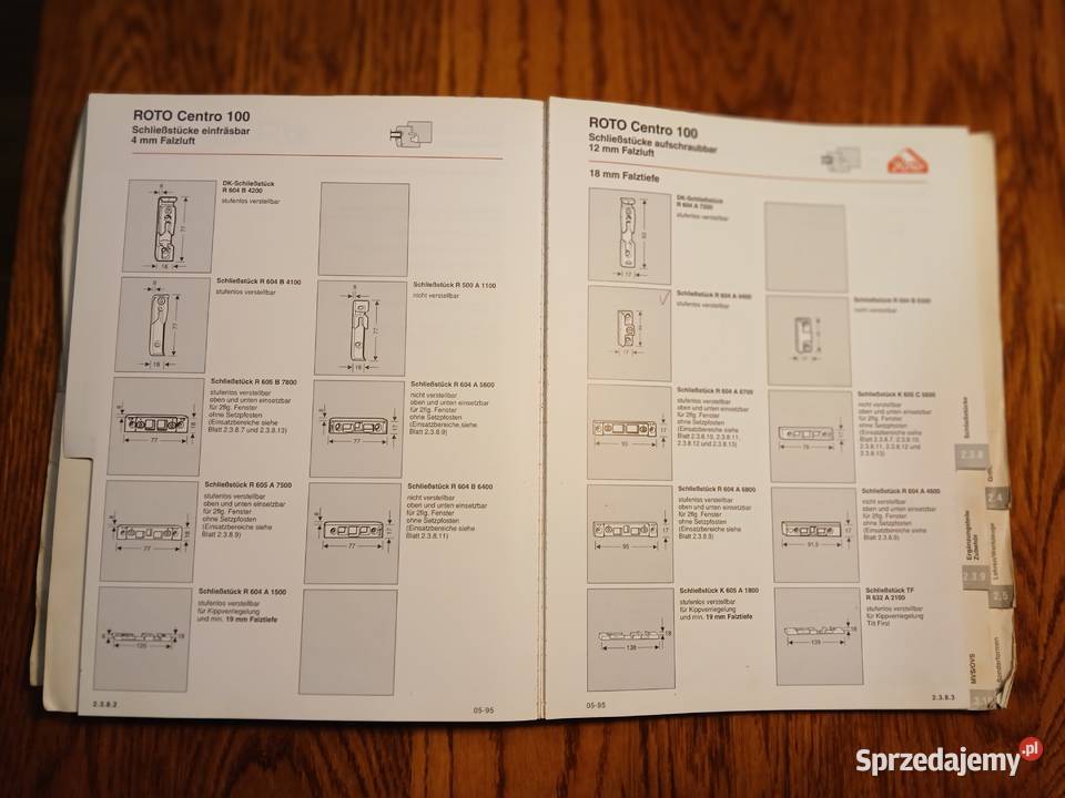 Katalog okuć okiennych ROTO 19951997 Gratka Biznes i Przemysł Bydgoszcz