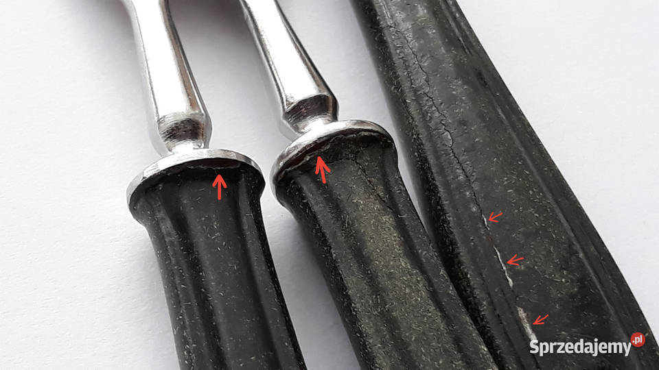 Widelce obiadowe 1 BAKELIT sztućce PRL Dąbrowa Górnicza