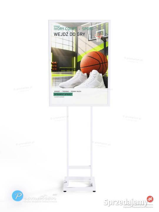 Biały stojak na plakat A1 rama OWZ SLIM Warszawa