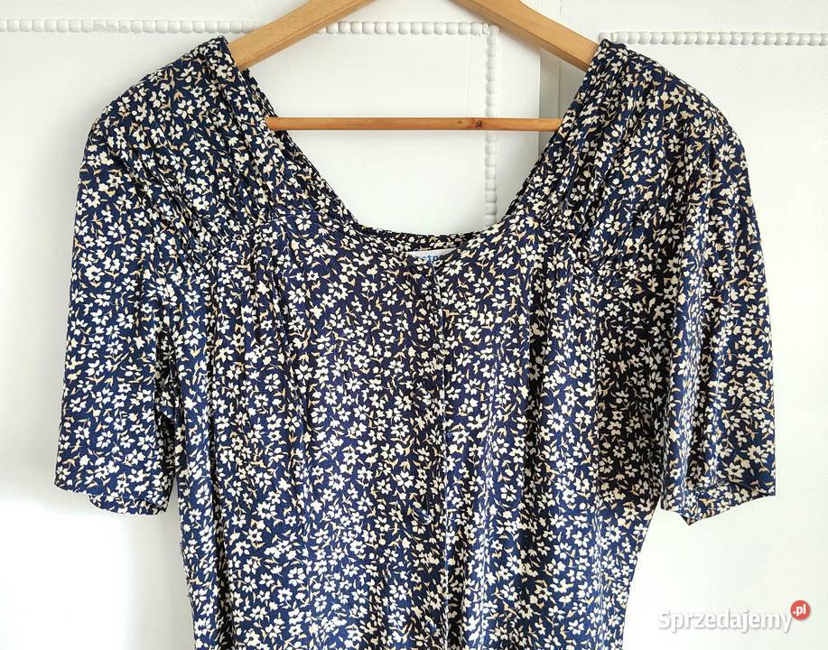 Kombinezon vintage L 40 łączka kwiaty granatowy Pozostałe Odzież damska Szczecin sprzedam