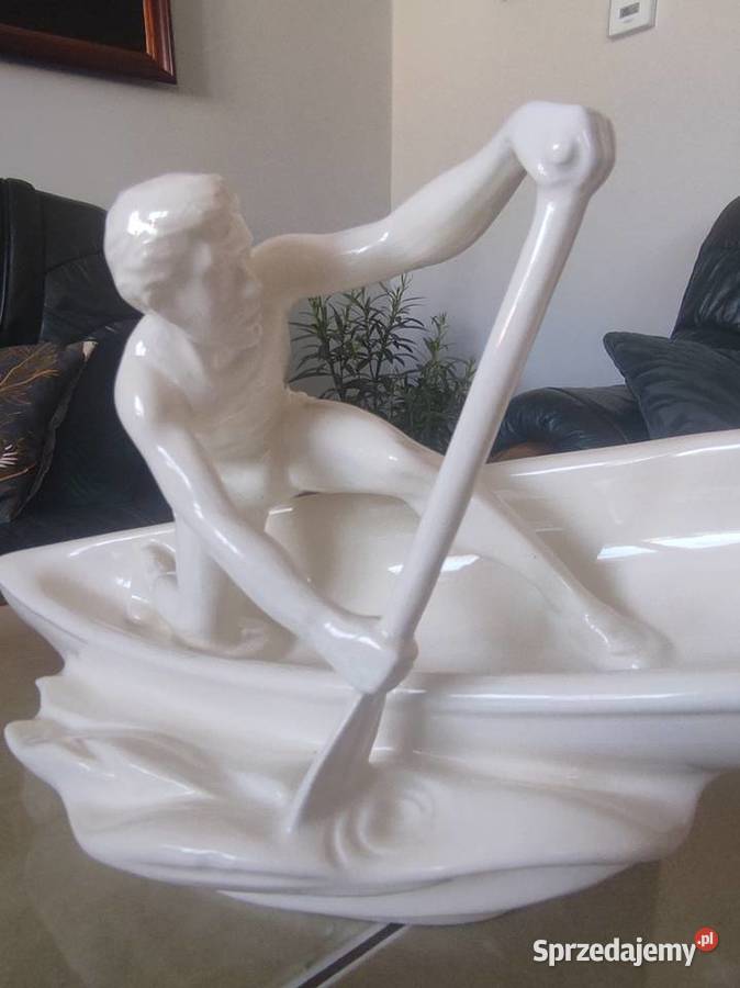 Duża ceramiczna figura Jihokera Bechyn lubelskie Janów Lubelski