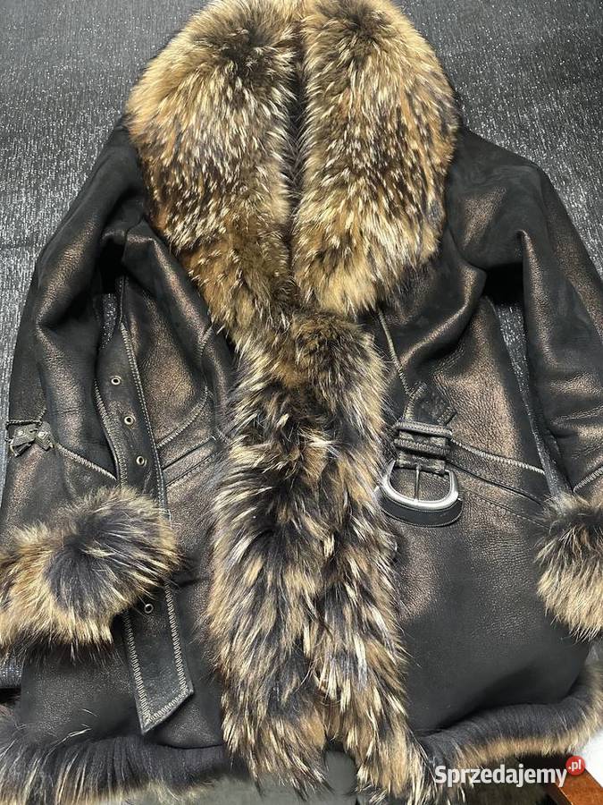 Kożuch naturalny skóra jenot L firmowy Białystok sprzedam