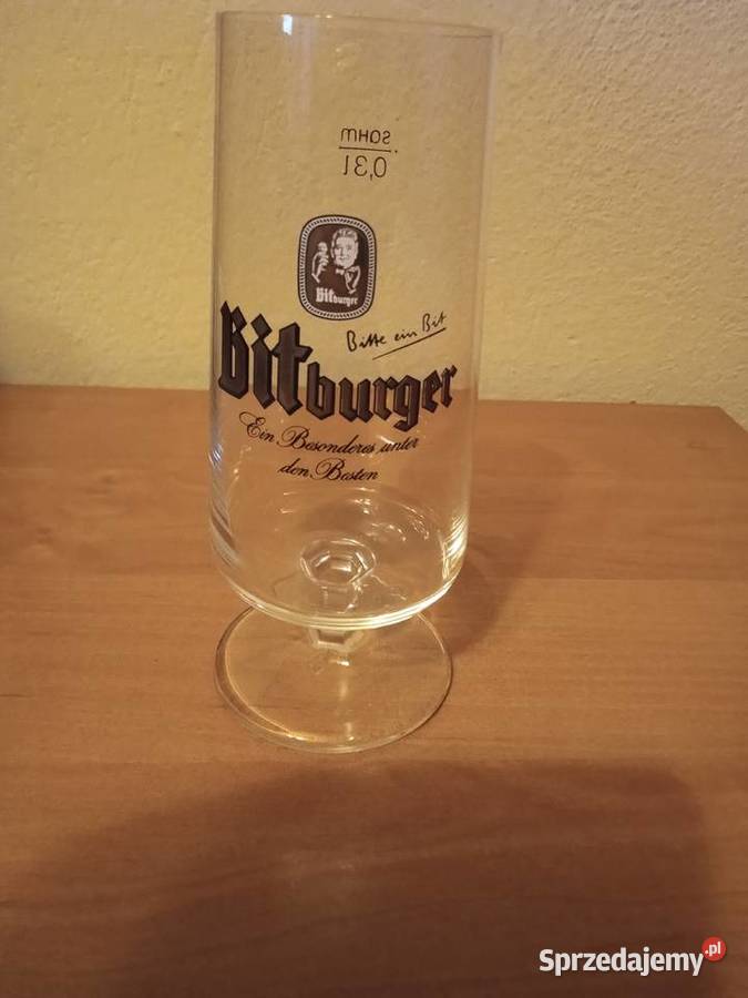Szklanka na nóżce kufel do piwa Bitburger śląskie Tychy