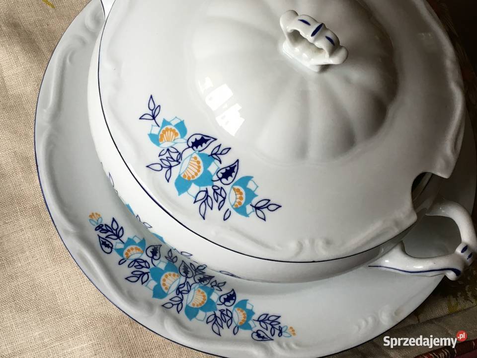 Bogucice waza z paterą porcelana vintage Skarżysko Kościelne