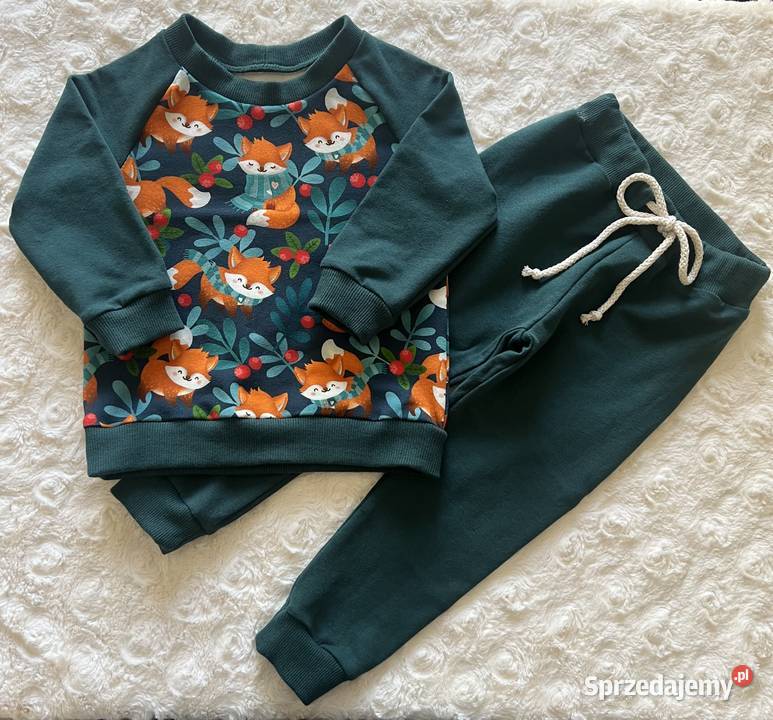 Komplet dziecięcy rozmiar 86 bluza spodnie liski Gorlice