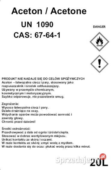 Aceton Acetone CAS 67641 Warszawa