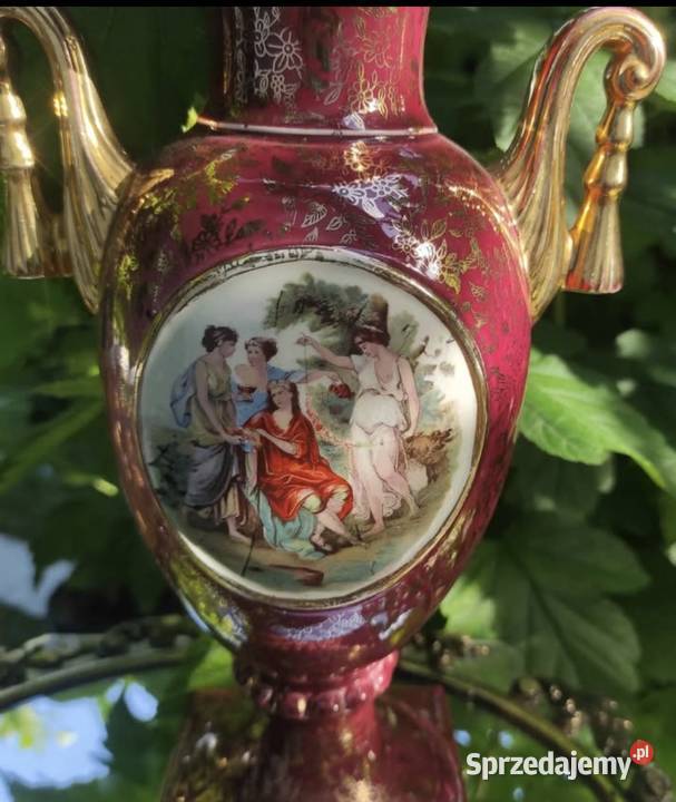 Lampa Empire Ware England z 2 uchwytami i złotym Pabianice