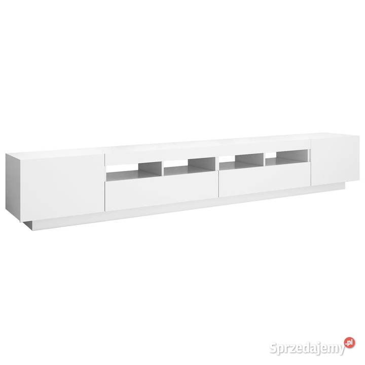 Szafka pod TV z oświetleniem LED biała 260x35x40 Warszawa
