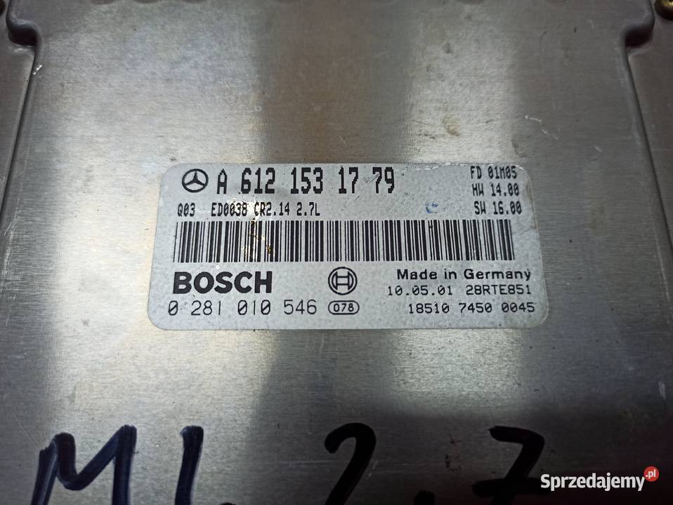 Mercedes ML W163 27 Sterownik silnika 0281010546 osobowe dolnośląskie Bolesławiec