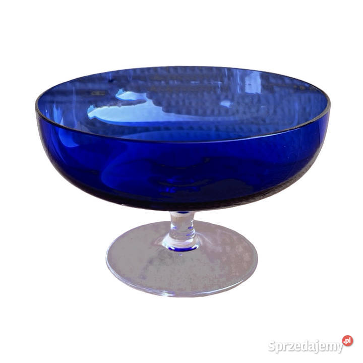 Zestaw deserowy z kobaltowego szkła 5 pucharków Warszawa sprzedam