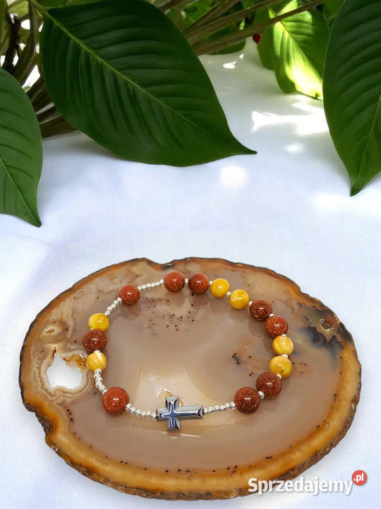 Bransoletka dziesiątka różańca BURSZTYN bałtycki Warszawa