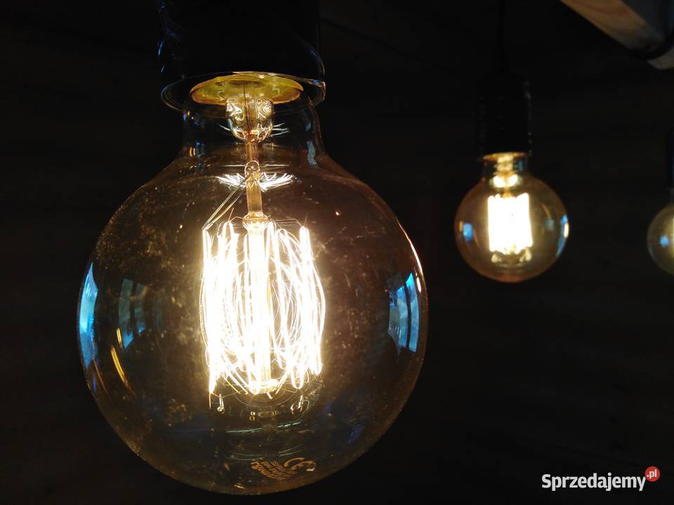 Lampa wisząca drewniana industrial retro Żołynia