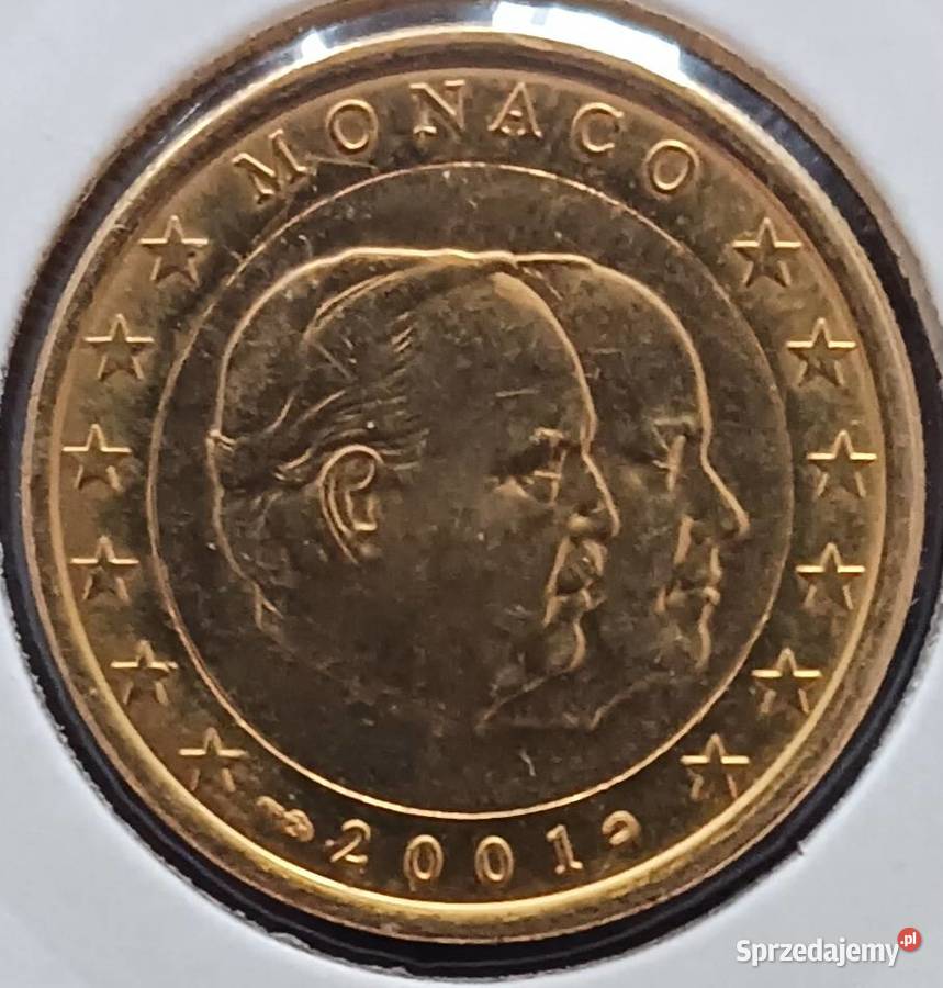 1 Euro Monako 2001 r pokryte złotem rzadkość Konin