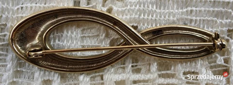 Angielska stara broszka ósemka Ochojno