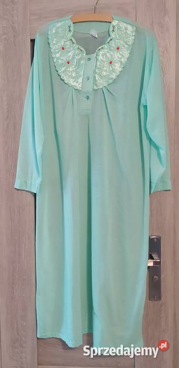 Koszula nocna damska HAFT zielona długi Hajnówka