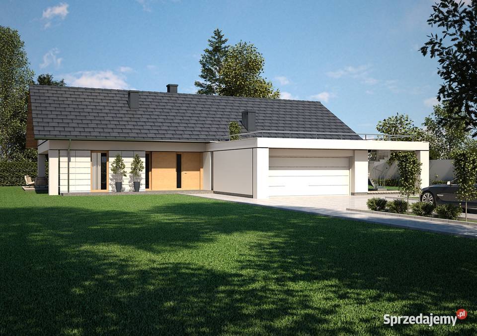 PROJEKT DOMU PARTEROWEGO W STYLU WSPÓŁCZESNYM małopolskie Kraków sprzedam