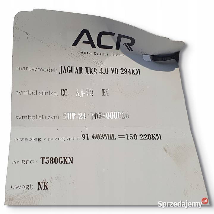 ROZRUSZNIK Jaguar XK8 XK 8 40 V8 96JV11001AB Chełm