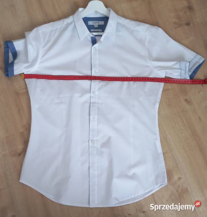 Koszula męska SMOG Slim Fit M biała krótki rękaw Rozmiar M Koło sprzedam