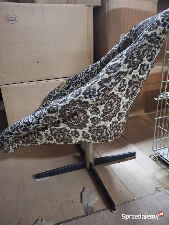 Fotel kręcony PRL do renowacji Rawa Mazowiecka