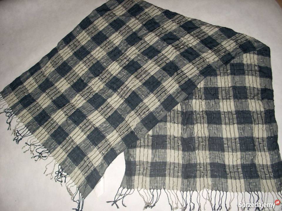 Yorker Szal Modny Granat Szary NOWY XL Nowy Sącz