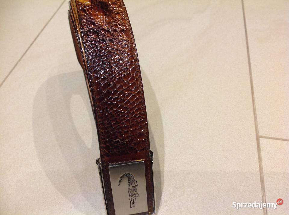 Pasek Męski Skóra Krokodyla Lacoste ML Skóra Dla mężczyzn Paski Nowa Sól