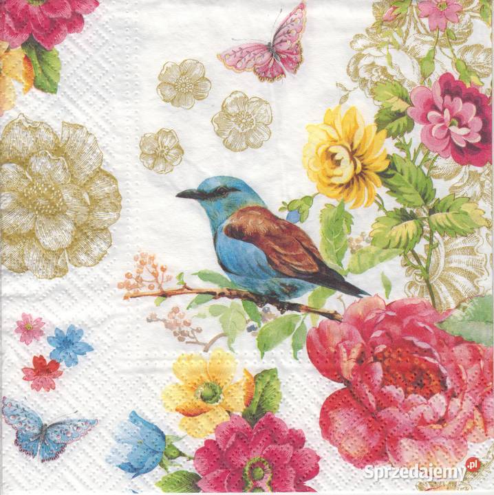Decoupage serwetki ptaki ptaszki kwiaty sikorki świętokrzyskie Skarżysko-Kamienna