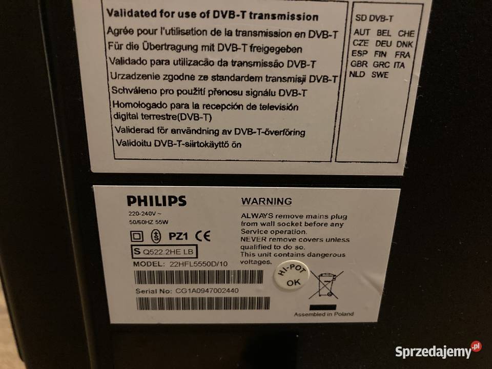 Telewizor Philips 22 22HFL5550D10 D-sub