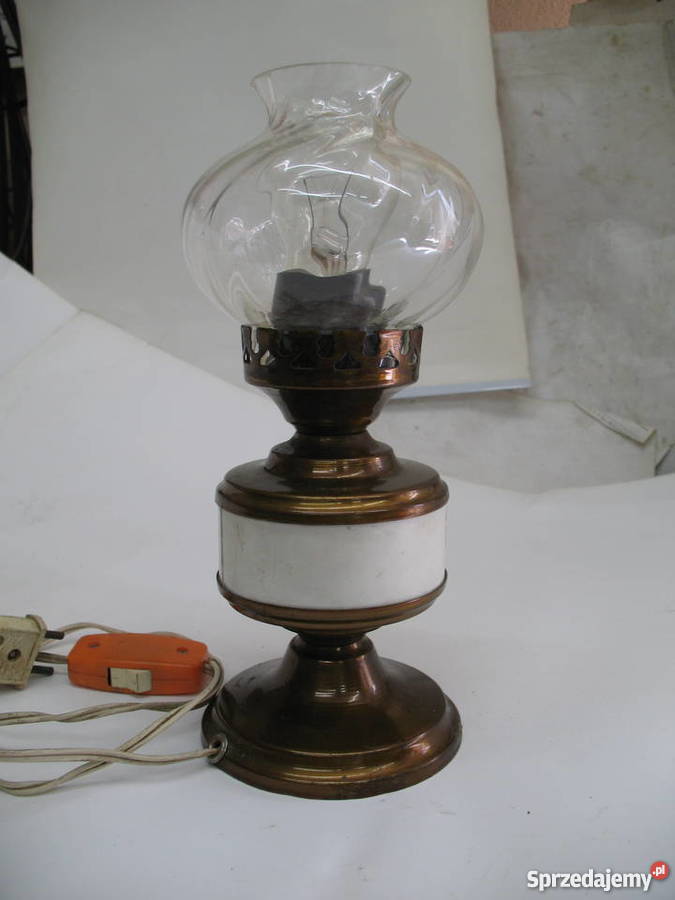 stylowa stara lampa stołowa nocna elektryczna śląskie Żory