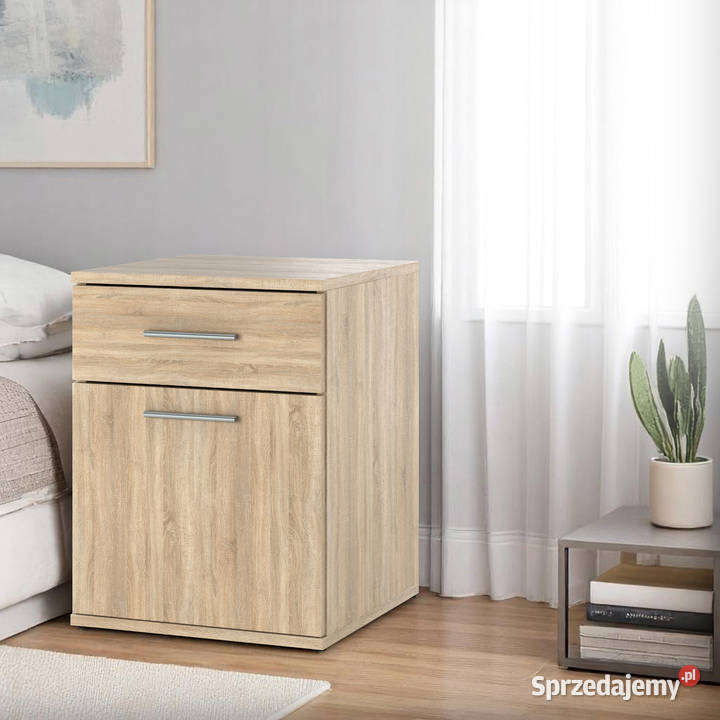 Szafka Nocna Drewniana 1 Szuflada Stolik 40cm
