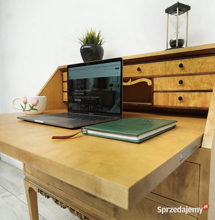 Antyk drewniany sekretarzyk z lat 40tych Jerka