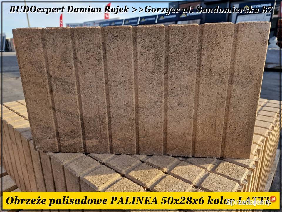 Ładne obrzeże palisadowe gładkie PALINEA ciepły Materiały budowlane Budownictwo i akcesoria Stalowa Wola