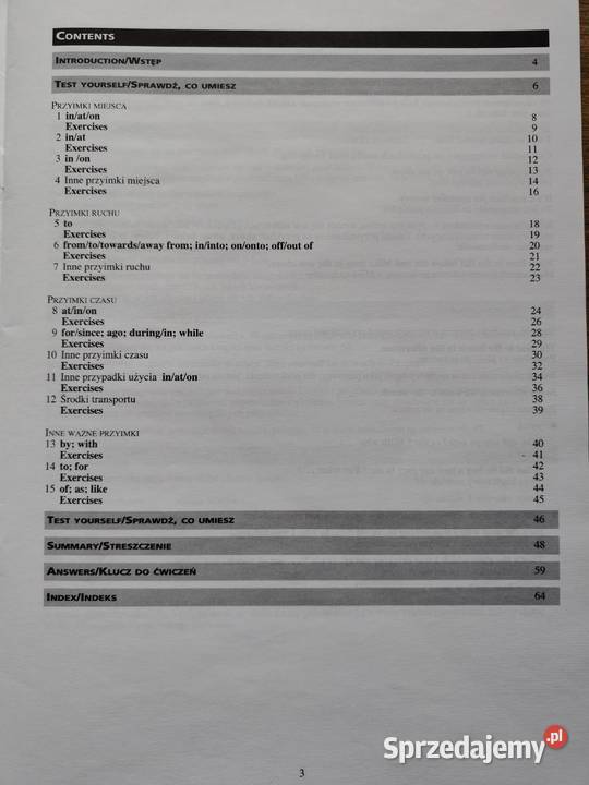 swój angielski Przyimki Prepositions Paul Kraków sprzedam